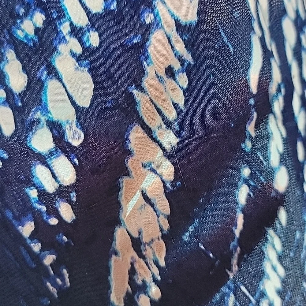Cynthia Rowley Peacock Print Silk Scarf 70 In. Long 20 In. Wide